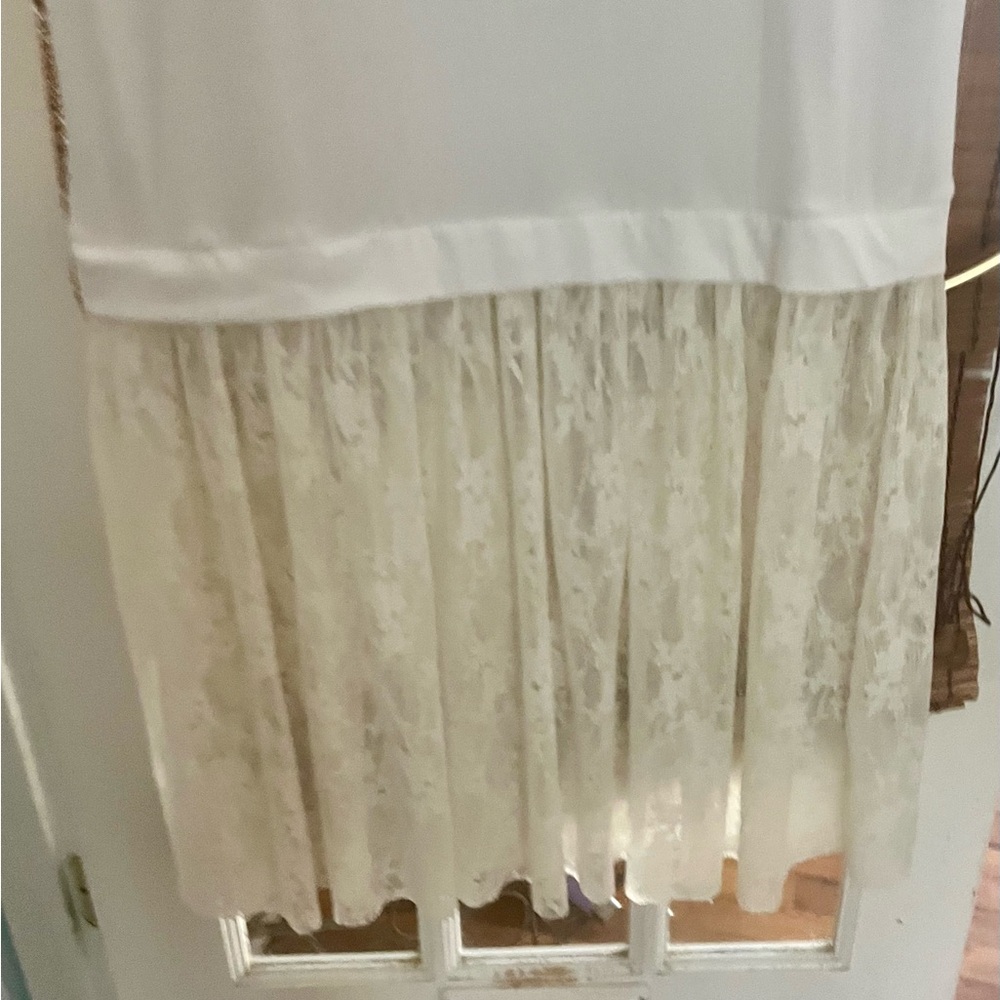 Anthropologie White midi dress. Size small but run big.  100% cotton and poly - Picture 2 of 5